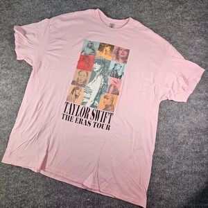 Taylor Swift Unofficial GILDAN Concert Tee Shirt Two Side Eras Tour Tee PINK 2XL